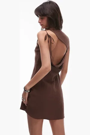 Topshop Aline cupro backless mini dress in