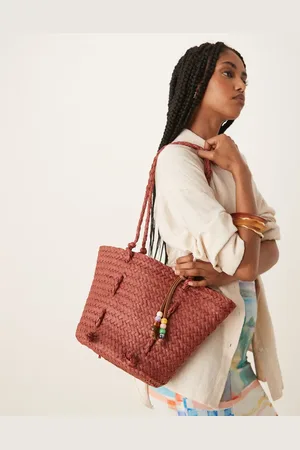Beck Söndergaard Adina straw tote bag in burgundy