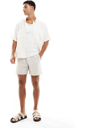 Hollister Textured linen short in beige