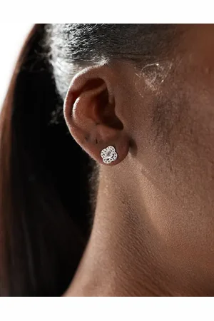 Accessorize Sparkle clover stud earrings in plated stainless steel