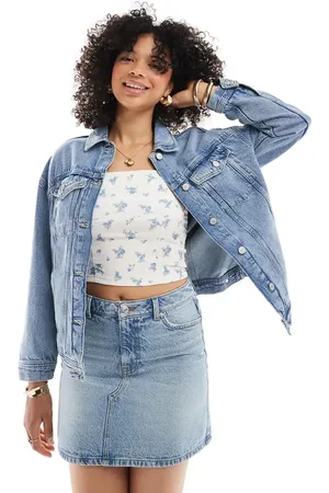New Look Oversized denim jacket in mid