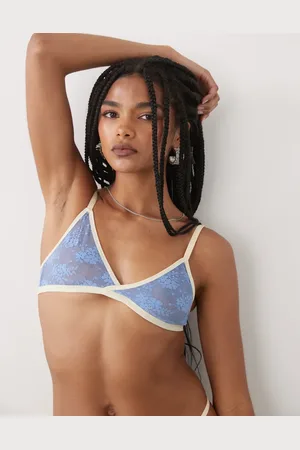 Motel Lakara contrast edge lace soft bra in and ivory
