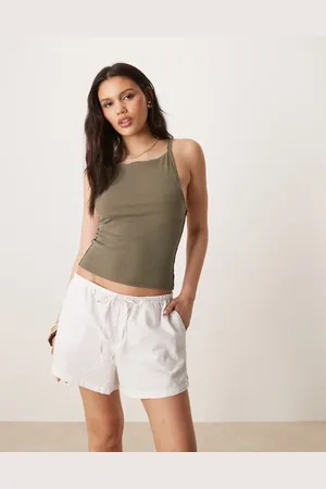 Gina Tricot Relaxed fit drawstring linen shorts in