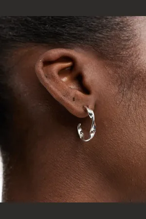 Accessorize Twisted hoop earrings in plated stainless steel