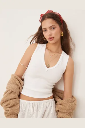 Free People Neria v-neck tank top in ivory