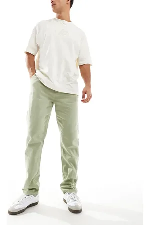 ASOS Vintage straight washed linen chino in washed sage