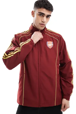 adidas Adidas Football Arsenal urban purist track top in burgundy and yellow