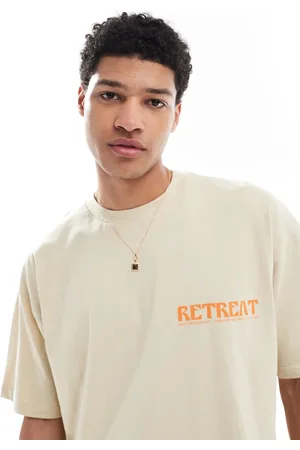 ASOS Oversized t-shirt with scenic graphic in beige