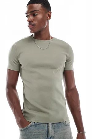ASOS Essential muscle fit rib t-shirt in