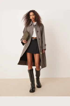Barbour Nadine checked long jacket