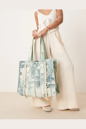 Accessorize Extra large palm print quilted shopper in