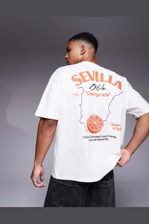 ASOS Oversized t-shirt with city graphic in off