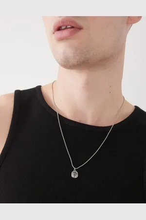 FADED FUTURE Chain necklace with engraved coin pendant in
