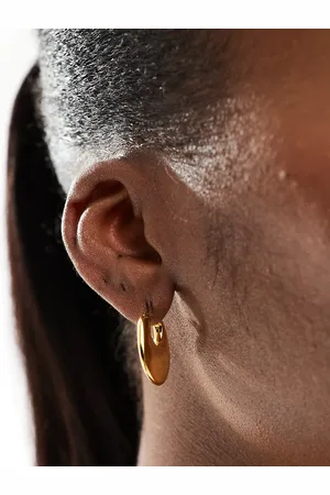 Accessorize Z chunky fan hoops in plated