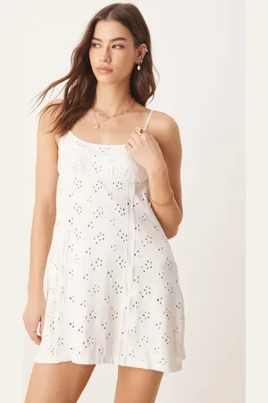 Free People Full bloom pointelle mini slip dress in ivory