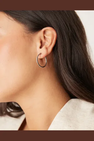 LOST SOULS 25mm stainless steel hoop earrings in