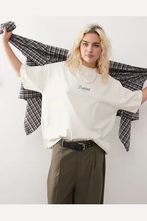 Prohibited Script logo boxy t-shirt in cream