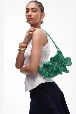 Topshop Sana knitted flower bag in