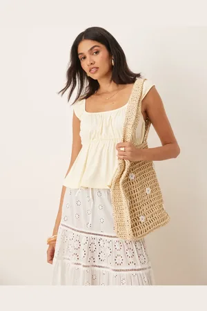 ASOS Milkmaid babydoll swing top in lemon