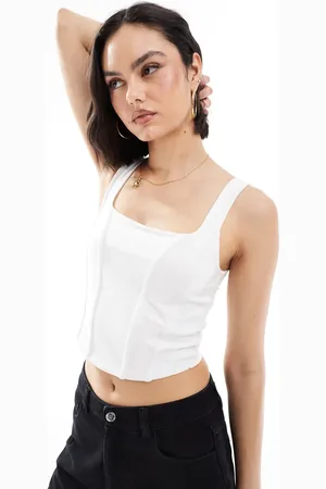 Miss Selfridge Corset top in cream
