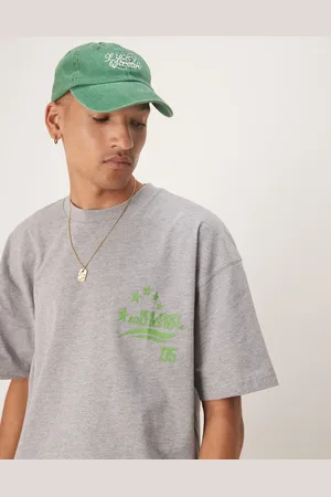 ASOS Cropped oversized t-shirt with sports graphic in marl