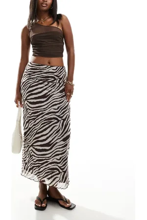 ASOS Mesh midi skirt in zebra print