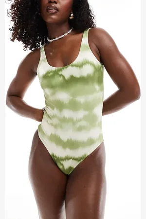 Pieces® Scoop back swimsuit in tie dye