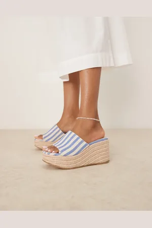 ASOS Tess mule wedges in stripe