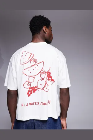 ASOS Boxy oversized t-shirt with summer graphic in off