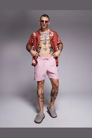ASOS Swim shorts in mid length with cargo pockets in