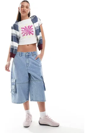 Cotton On Cotton On 91 baggy denim jort in cleanwater