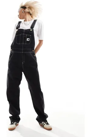 Carhartt Carhartt straight leg denim dungarees in black