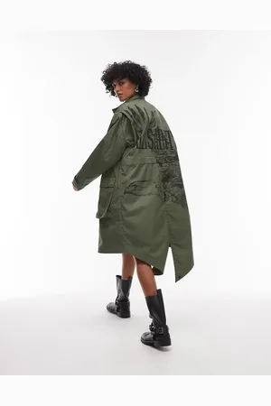 AllSaints Milla bird parka in khaki