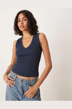 ASOS Ribbed V neck vest in