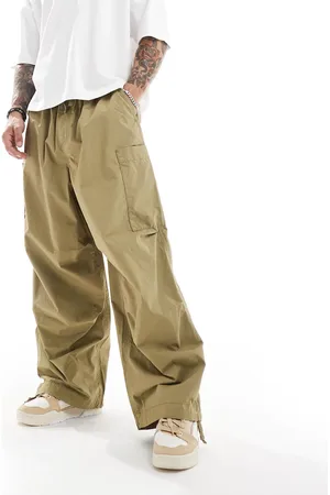 ASOS Baggy balloon parachute cargo trouser in khaki - KHAKI