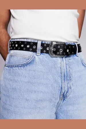 ASOS Western studded diamante belt in faux leather