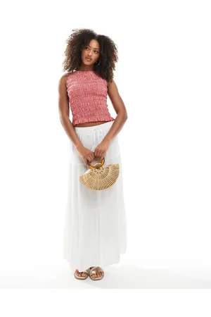Pimkie Tie waist tiered maxi skirt in