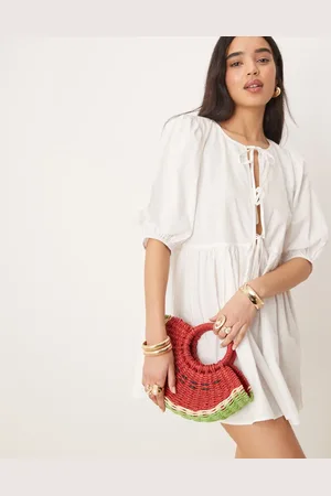 ASOS Straw watermelon mini tote bag