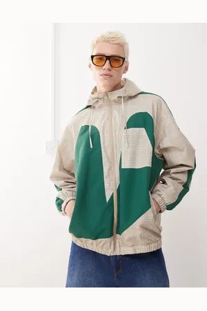 Reclaimed Festival track jacket in spliced check print