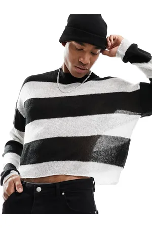 Bershka Boxy striped jumper in multi