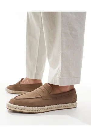 ASOS Penny loafer espadrilles in brown suede