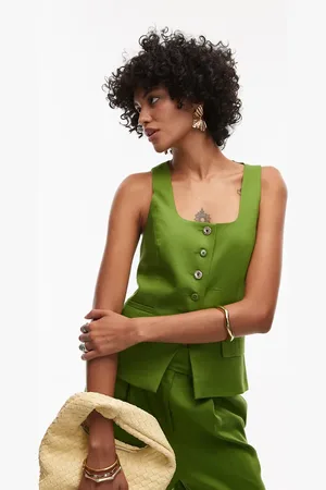 Topshop Co ord premium wedding guest occasion scoop neck longline waistcoat in
