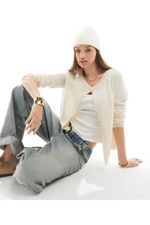 ASOS Single button cardigan in cream