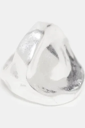 ASOS Oversized ring with molten detail in tone