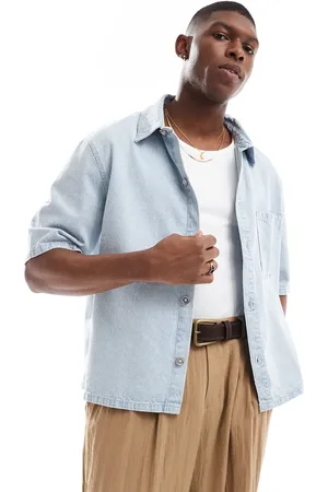 Bershka Striped denim shirt in