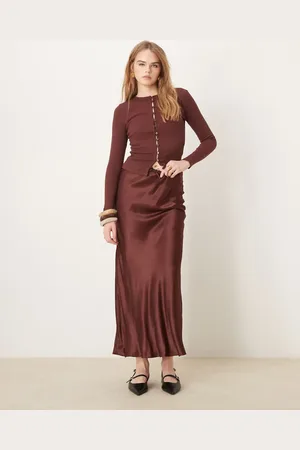 ASOS Mini rib shrunken cardigan in chocolate