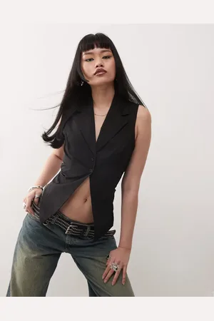Princess Polly Tailored open tie back waistcoat in