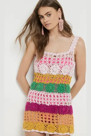 River Island Crochet colourblock mini dress in multi