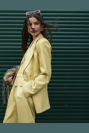 Topshop Co ord premium wedding guest occasion blazer in buttermilk