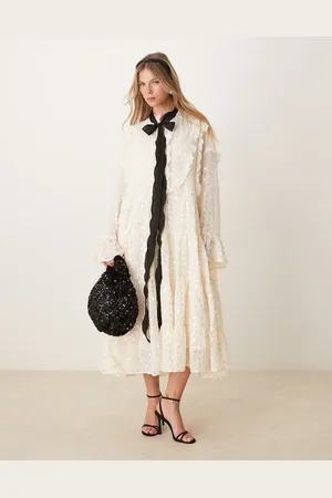 Sister Jane Chiffon midi dress in cream